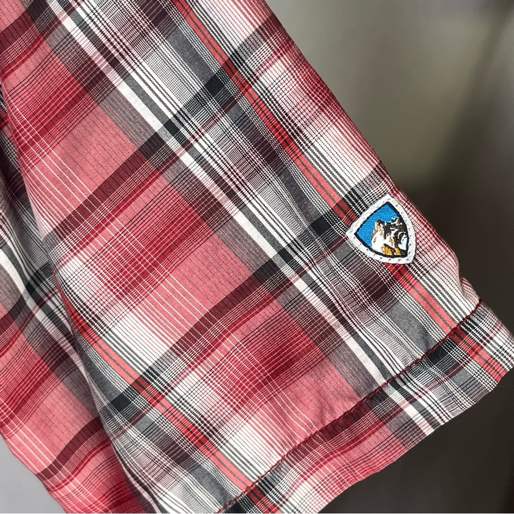 Kuhl Men's Eluxur Plaid Button Down Shirt Red & Gray Plaid Size Small Gorpcore - Picture 5 of 8